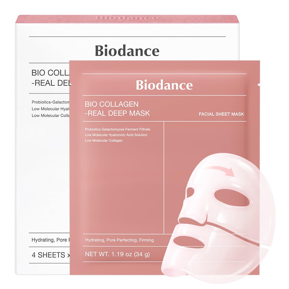 Glowrea Bio-Collagen Real Deep Overnight Hydrogel Mask, four-pack