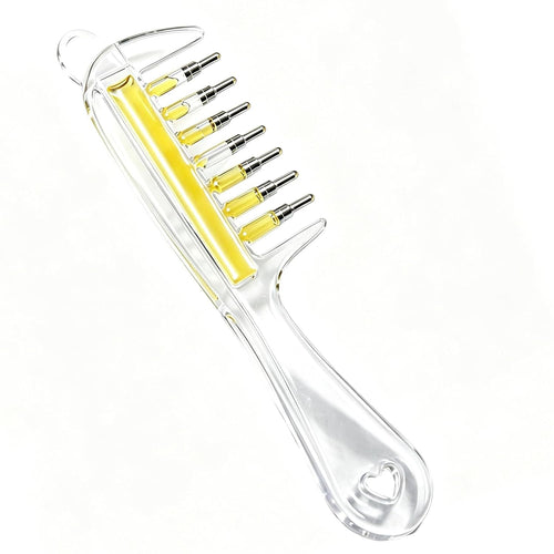 Glowrea scalp oil applicator comb with transparent reservoir